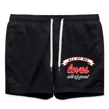 all of me love all of you | with bow - Swim Trunks - black - Front - AI Model Male 185 light (185cm)