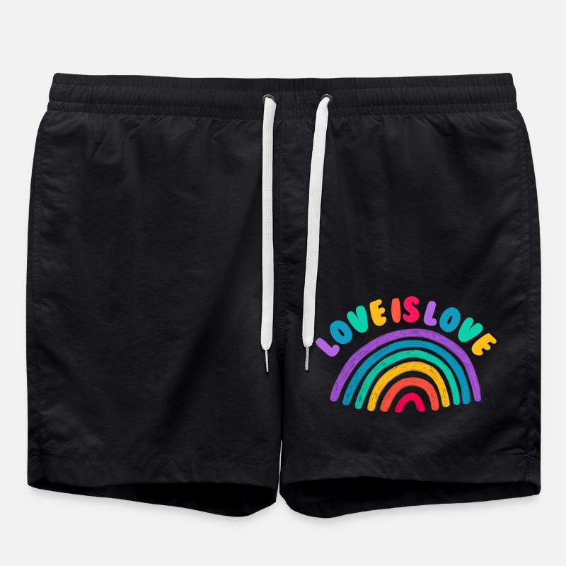Love is all - Swim Trunks - black