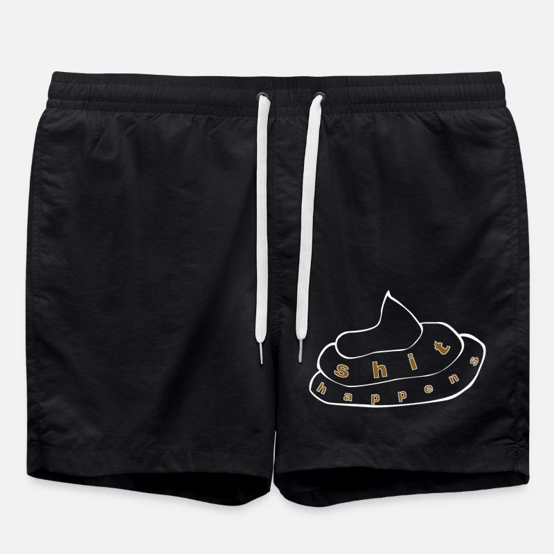 shit happens 1 - Swim Trunks - black