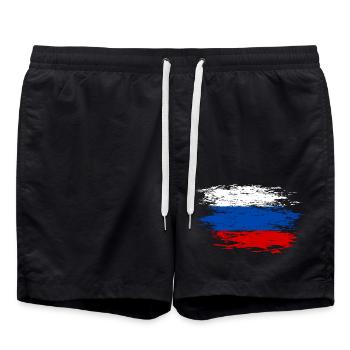 Drapeau russe utilisé - Short de bain - noir - Devant - AI Model Male 185 light (185cm)