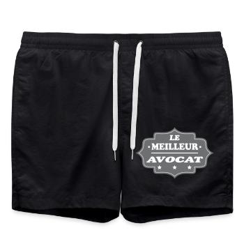 LE MEILLEUR AVOCAT - Short de bain - noir - Devant - AI Model Male 185 light (185cm)
