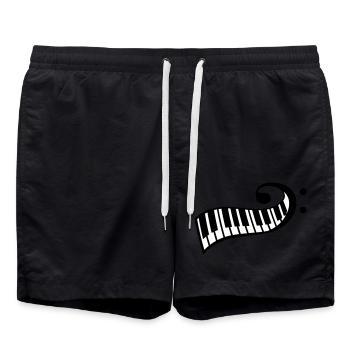 Touches de piano Touche de basse Clavier de symbole de basse - Short de bain - noir - Devant - AI Model Male 185 light (185cm)