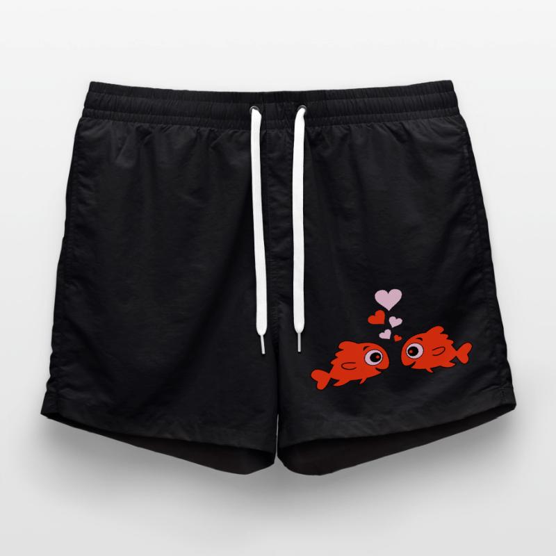 Comic Pisces in Love 2 Swim Trunks