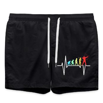 Battement de cœur de tir à l'arc - Short de bain - noir - Devant - AI Model Male 185 light (185cm)