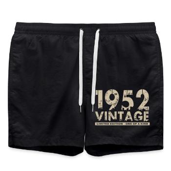 Vintage 1952 Bursdag - One of Kind - Swim Trunks - black - Front - AI Model Male 185 light (185cm)