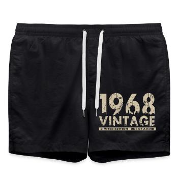 Vintage 1968 Bursdag - One of Kind - Swim Trunks - black - Front - AI Model Male 185 light (185cm)