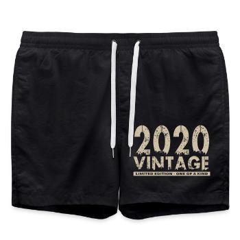 Vintage 2020 Bursdag - One of Kind - Swim Trunks - black - Front - AI Model Male 185 light (185cm)