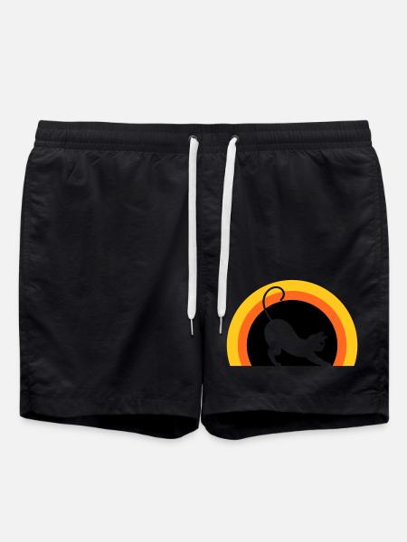 Cat > Vector Graphic ! Cat - Swim Trunks - black
