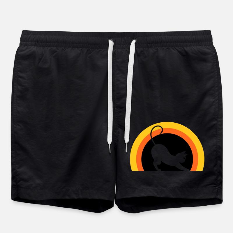 Cat > Vector Graphic ! Cat - Swim Trunks - black
