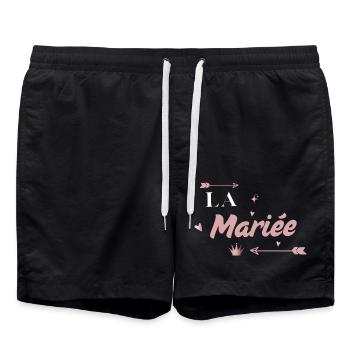 la mariée rose flèche - Short de bain - noir - Devant - AI Model Male 185 light (185cm)