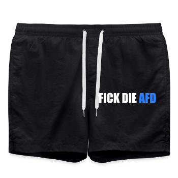 Fuck the afd - Swim Trunks - black - Front - AI Model Male 185 light (185cm)