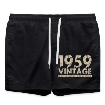 Vintage 1959 Bursdag - One of Kind - Swim Trunks - black - Front - AI Model Male 185 light (185cm)