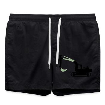 excavatrice - Short de bain - noir - Devant - AI Model Male 185 light (185cm)