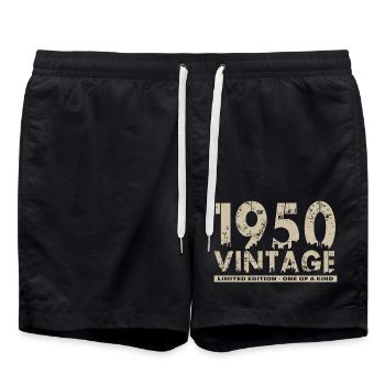 Vintage 1950 Bursdag - One of Kind - Short de bain - noir - Devant - AI Model Male 185 light (185cm)