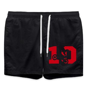 Moto 10 biker - Swim Trunks - black - Front - AI Model Male 185 light (185cm)