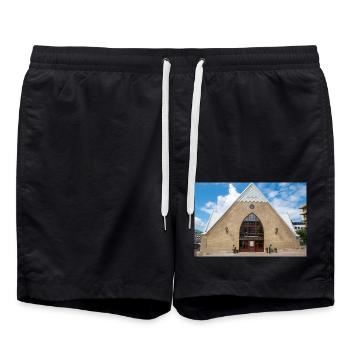 Feskekörka fishmarket Gothenburg City (Göteborg) - Swim Trunks - black - Front - AI Model Male 185 light (185cm)