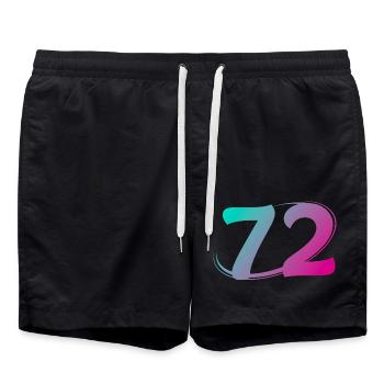 Numéro 71 multicolore - Short de bain - noir - Devant - AI Model Male 185 light (185cm)