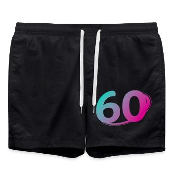 Number 60 multicolor - Swim Trunks - black - Front - AI Model Male 185 light (185cm)