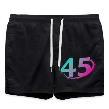 Number 45 multicolor - Swim Trunks - black - Front - AI Model Male 185 light (185cm)