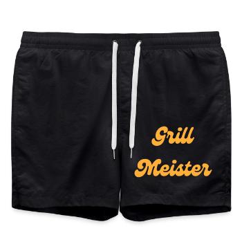 Grill Meister - Badeshorts - Schwarz - Vorne - AI Model Male 185 light (185cm)