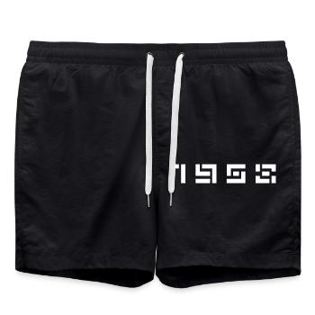 Year of Birth Birth Born In - Made in 1958 - Swim Trunks - black - Front - AI Model Male 185 light (185cm)