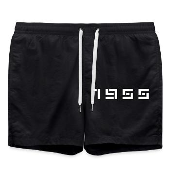Year of Birth Birth Born In - Made in 1955 - Swim Trunks - black - Front - AI Model Male 185 light (185cm)