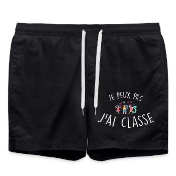 je peux pas j ai classe / / cadeau maîtresse - Short de bain - noir - Devant - AI Model Male 185 light (185cm)