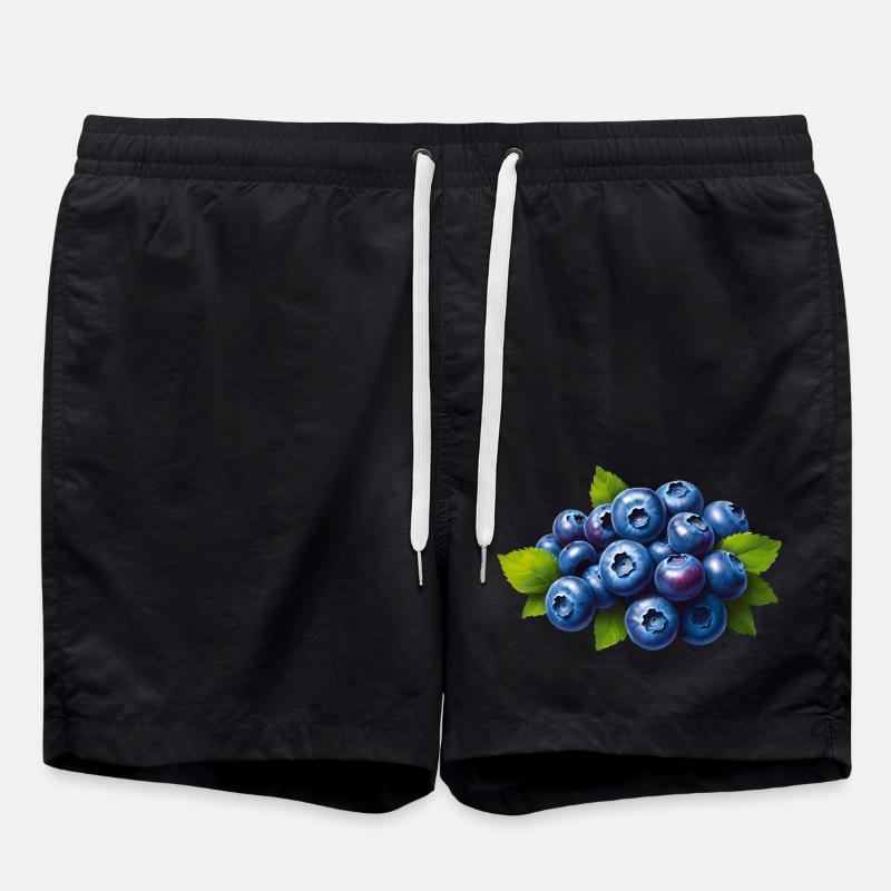 Blaubeeren - Badeshorts - Schwarz