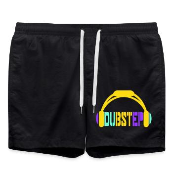 Dub Step Techno Music Party Club Casque d’écoute - Short de bain - noir - Devant - AI Model Male 185 light (185cm)