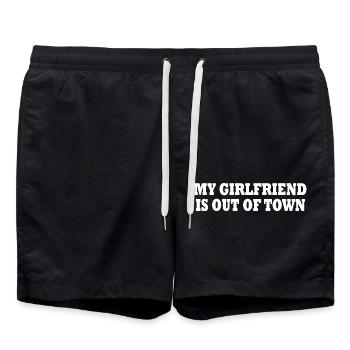 my girlfriend is out of town - Short de bain - noir - Devant - AI Model Male 185 light (185cm)