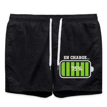 Battery at 75% charge - Swim Trunks - black - Front - AI Model Male 185 light (185cm)