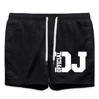 Officiel DJ Music Party Célébration Texte Logo Lettrage - Short de bain - noir - Devant - AI Model Male 185 light (185cm)