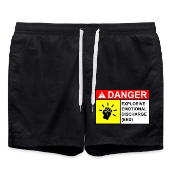 Frau Gefahrenzeichen - Badeshorts - Schwarz - Vorne - AI Model Male 185 light (185cm)