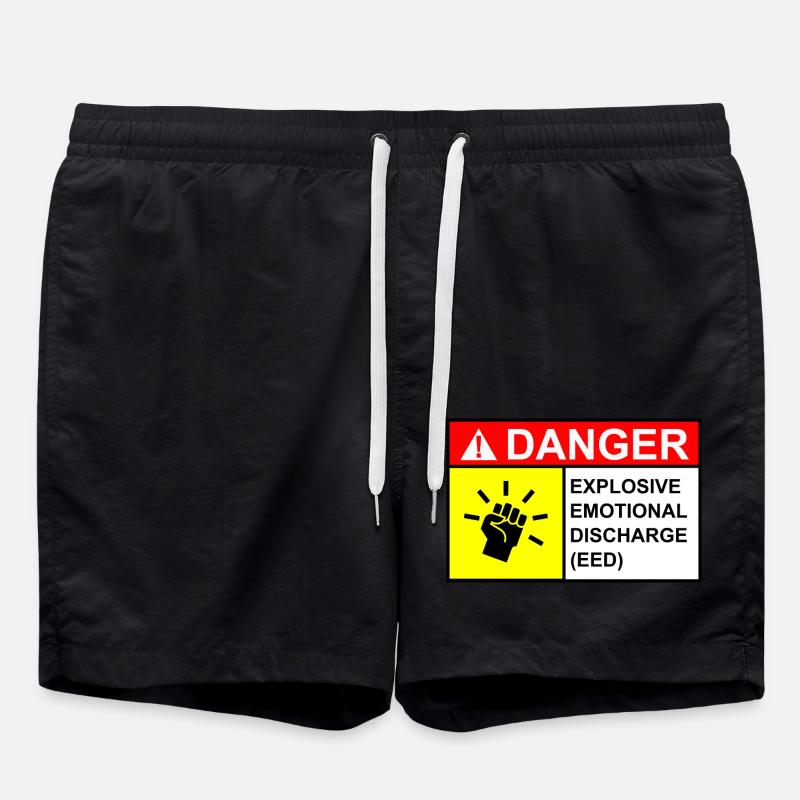 Frau Gefahrenzeichen - Badeshorts - Schwarz