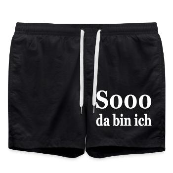 Party - Badeshorts - Schwarz - Vorne - AI Model Male 185 light (185cm)