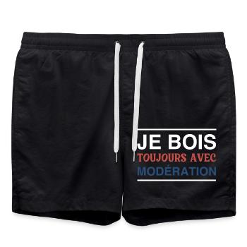 Ich trinke immer in Maßen - Badeshorts - Schwarz - Vorne - AI Model Male 185 light (185cm)