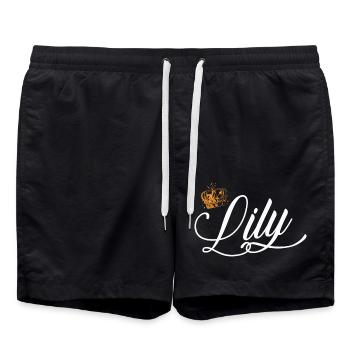 Lily Custom Name for Women Kids Toddlers - Lily - Swim Trunks - black - Front - AI Model Male 185 light (185cm)