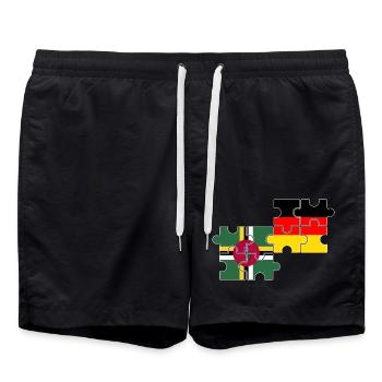 Dominica Germany Flag Dominicans - Swim Trunks - black - Front - AI Model Male 185 light (185cm)
