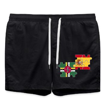 Dominica Spain Flag Dominicans - Swim Trunks - black - Front - AI Model Male 185 light (185cm)