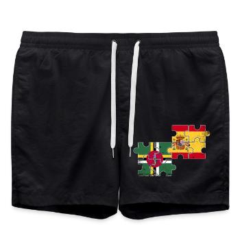 Dominica Spain Vintage Flag Dominican - Swim Trunks - black - Front - AI Model Male 185 light (185cm)