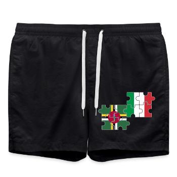 Dominica Italy Flag Dominicans - Swim Trunks - black - Front - AI Model Male 185 light (185cm)