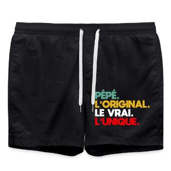 Pépé L'original Le Vrai L'unique Cadeau - Short de bain - noir - Devant - AI Model Male 185 light (185cm)