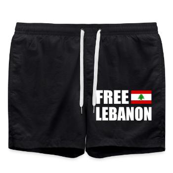 free lebanon - libanon - Badeshorts - Schwarz - Vorne - AI Model Male 185 light (185cm)