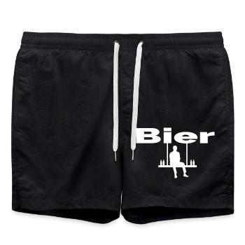Bier - Badeshorts - Schwarz - Vorne - AI Model Male 185 light (185cm)