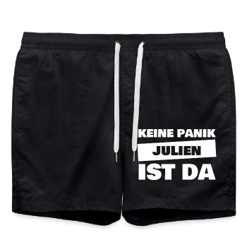 Vorname Julien - Badeshorts - Schwarz - Vorne - AI Model Male 185 light (185cm)