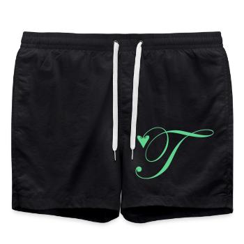 Monogramme T Coeur Vigne - Short de bain - noir - Devant - AI Model Male 185 light (185cm)