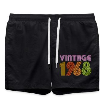 Classic 1968 Original Vintage Birthday - Swim Trunks - black - Front - AI Model Male 185 light (185cm)