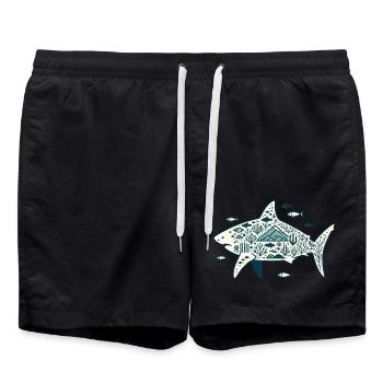Haifisch - Badeshorts - Schwarz - Vorne - AI Model Male 185 light (185cm)