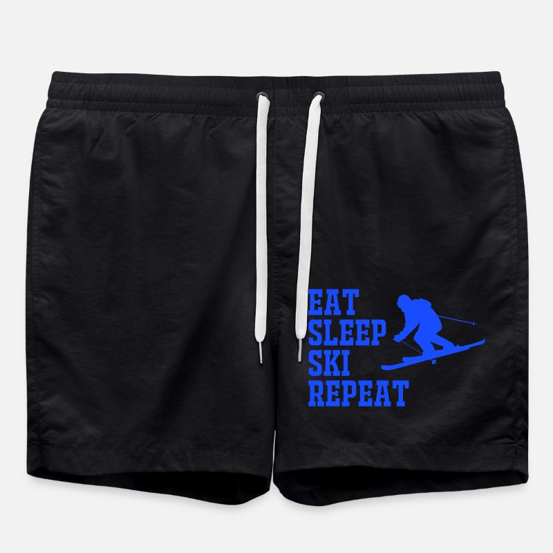 SKI EAT SLEEP REPEAT - Badeshorts - Schwarz