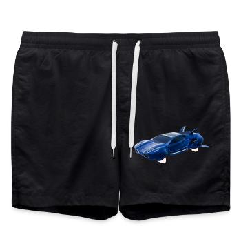 Voiture volante de science-fiction - Short de bain - noir - Devant - AI Model Male 185 light (185cm)